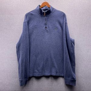 Polo Ralph Lauren Heather Navy Collared Quarter Zip Pullover Sweatshirt Jacket L